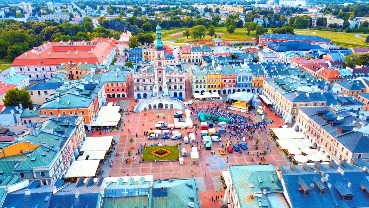 Dronem po Polsce #1 - Zamość perła renesansu z lotu ptaka w #4k