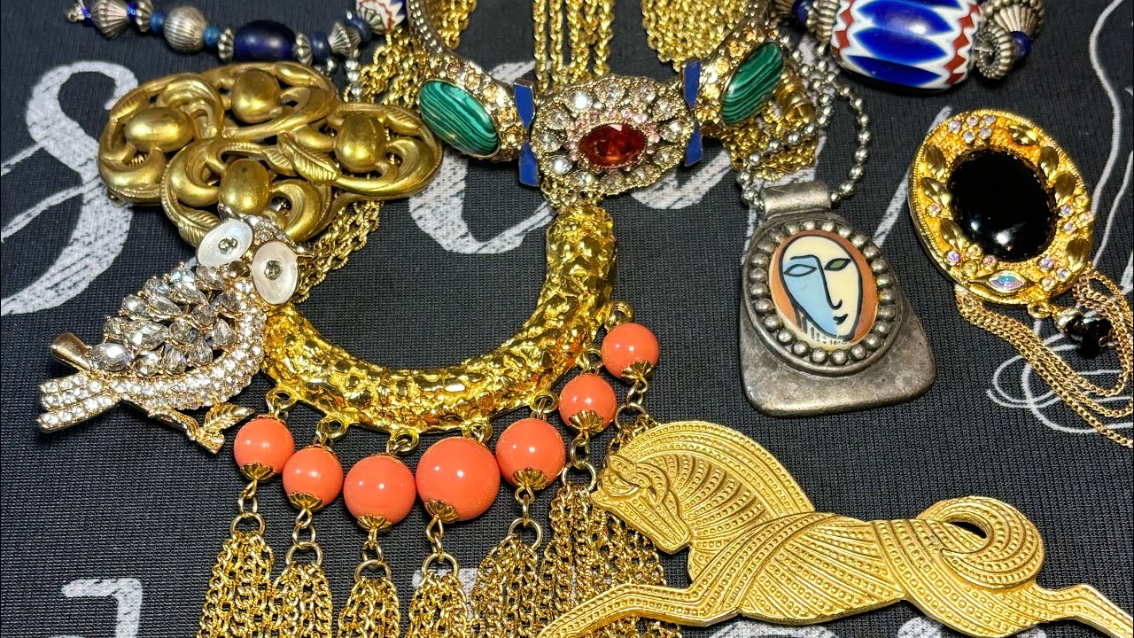 Mystery Jewelry Unboxing - Etruscan & Bold Gold Tone