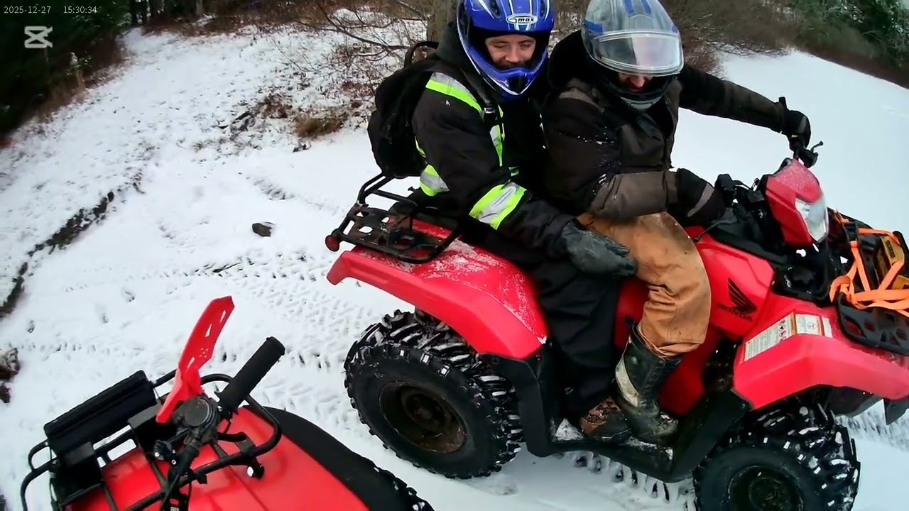 Lakes are frozen then a trail ride on the 4 wheelers 