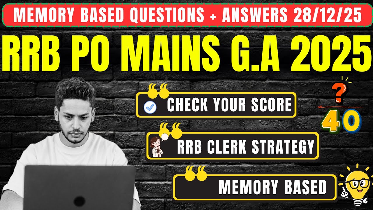 RRB PO Mains GA 2025 | Today Asked Memory Based Questions & Answers | Current Affairs