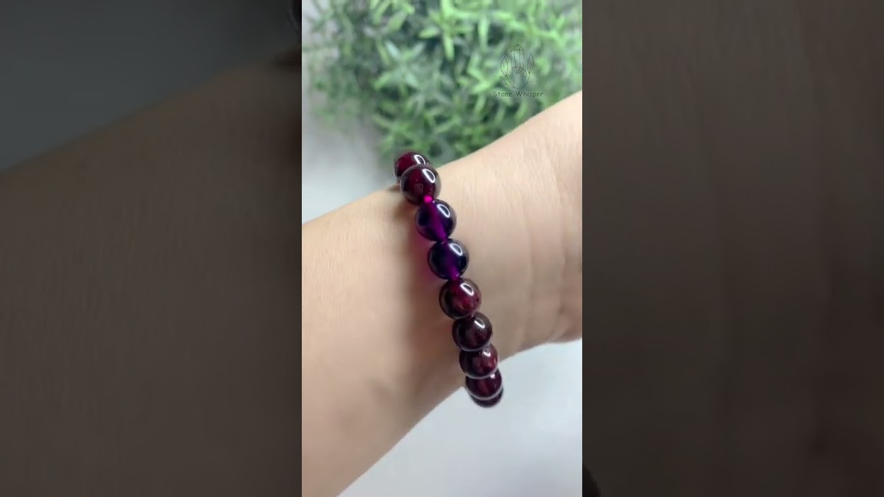 Stone Whisper - 7A high grade garnet beads bracelet