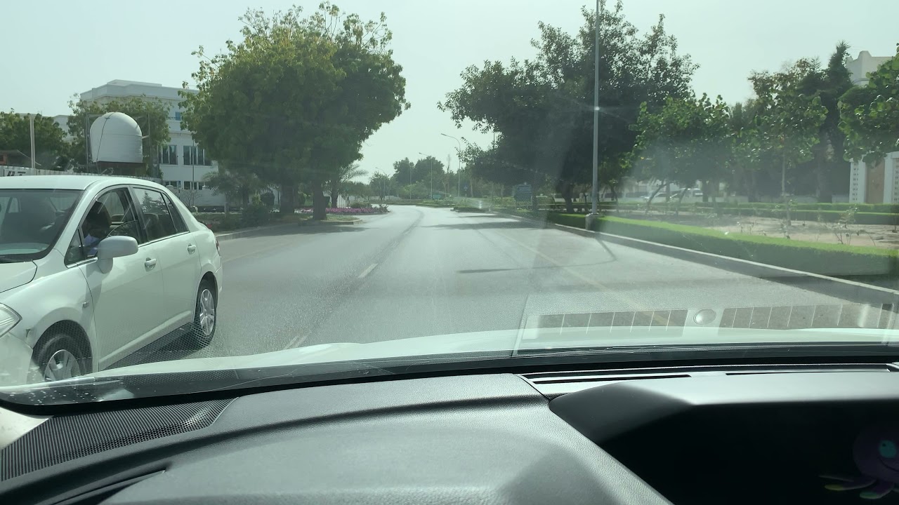 Driving through Azaiba Muscat during lockdown.