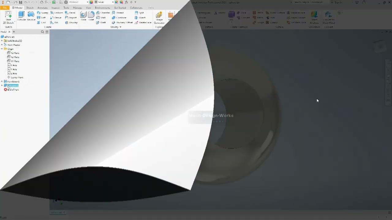Sketching on Curved and Spherical Surfaces in Autodesk Inventor