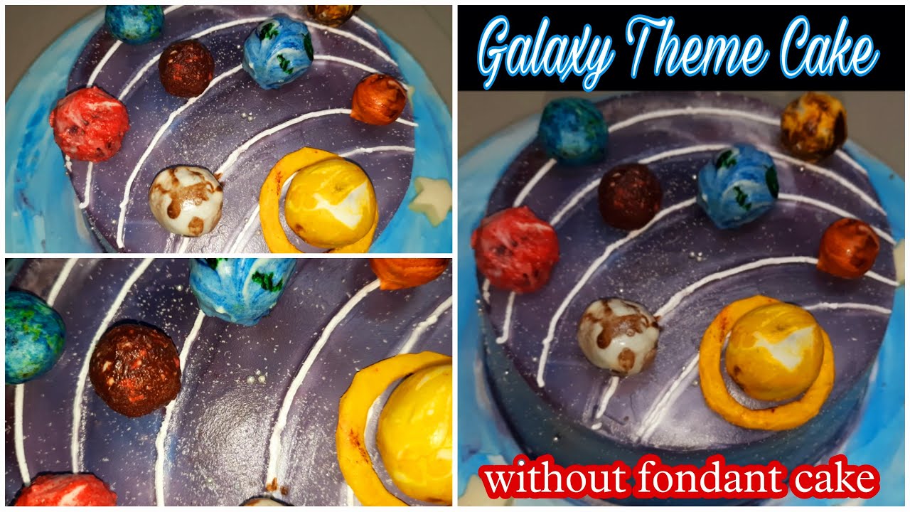 Space Theme Cake | Galaxy Cake Solar System Cake | Planets Cake |Theme Cake without Fondant for Kids