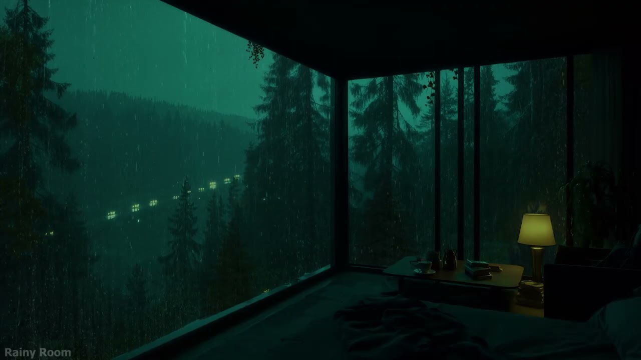 Gentle Dark Night Rain 🌧️ Distant Thunder Echoes | Deep, Restful Sleep