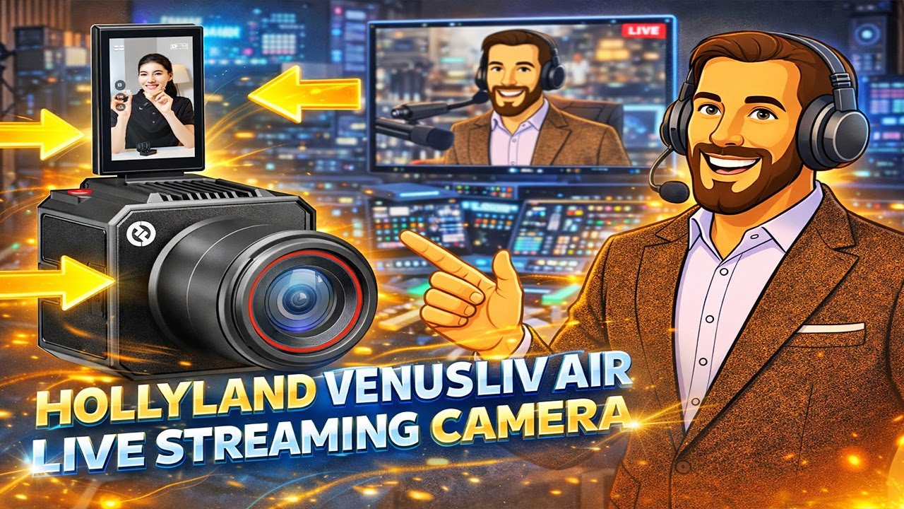 Hollyland VenusLiv Air - 1/1.3" CMOS/F1.05 Custom Lens, 4K 30fps, Built for 24/7 Streaming