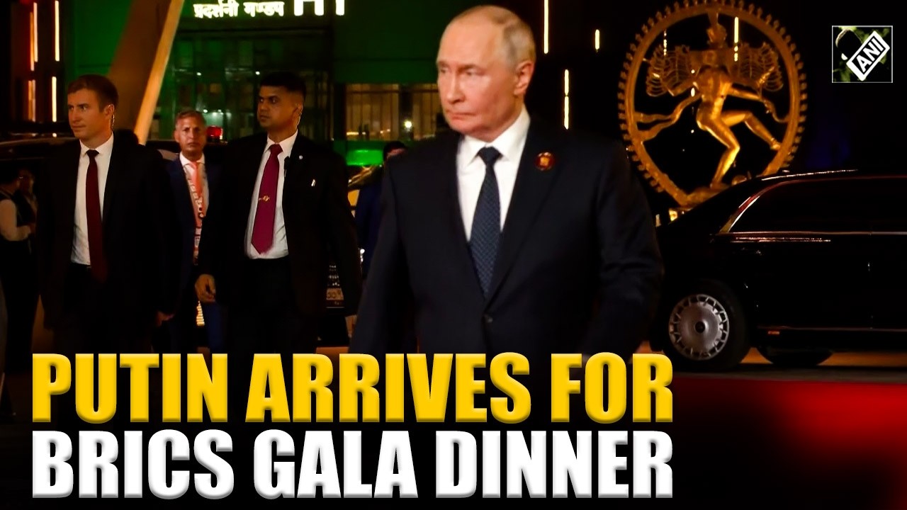 Russian Prez Putin arrives for GALA Dinner at Bharat Mandapam on 1st day of 18th India BRICS Summit