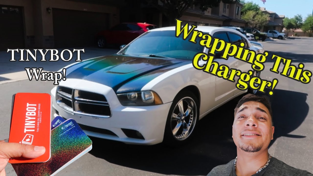 Wrapping Hood/Spoiler on 2013 Dodge Charger! | TinyBot Wrap!