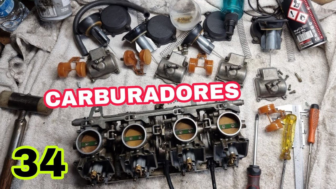34💚 Limpiar y montar Carburadores Moto parada años⚒️ Kawasaki ZXR 750 H1😬 Faltan piezas😞 Problemas