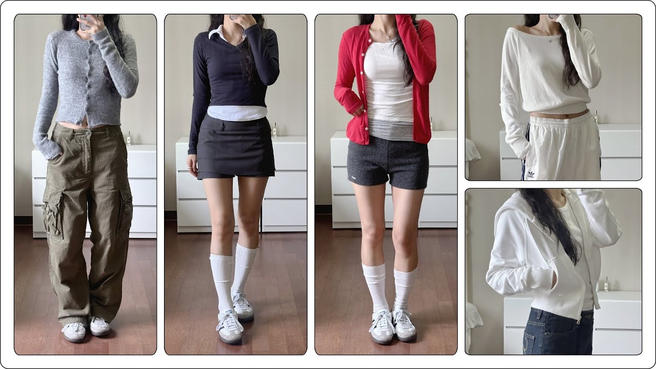 14가지 가을 쇼핑하울🤠 초가을 패션하울 • 레이어드에 미친여자,, 간절기 가디건 • 카고팬츠 추천 • 레이어드 티 • 오프숄더 니트