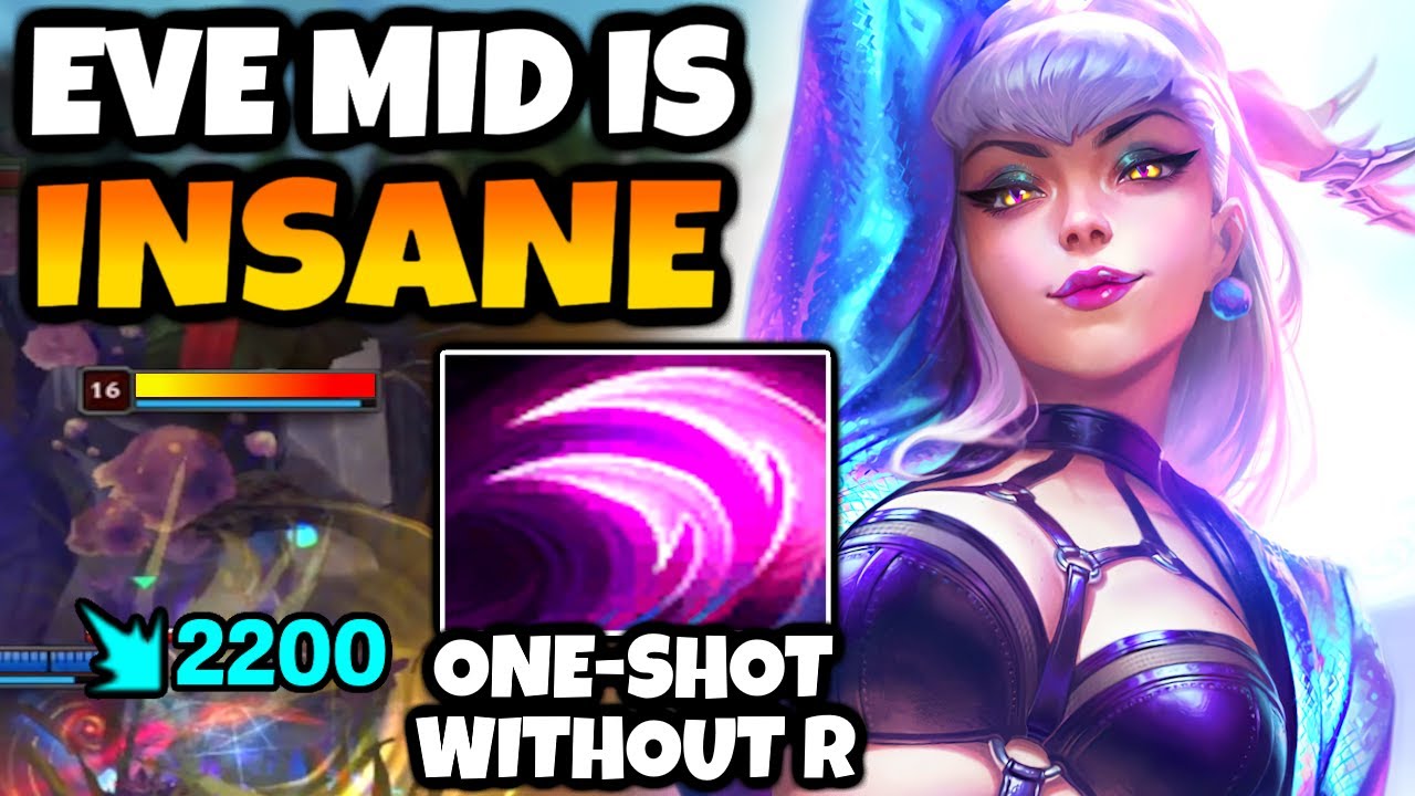 Evelynn Mid is absolutely INSANE. Q + E can ONE SHOT WITHOUT ULT.