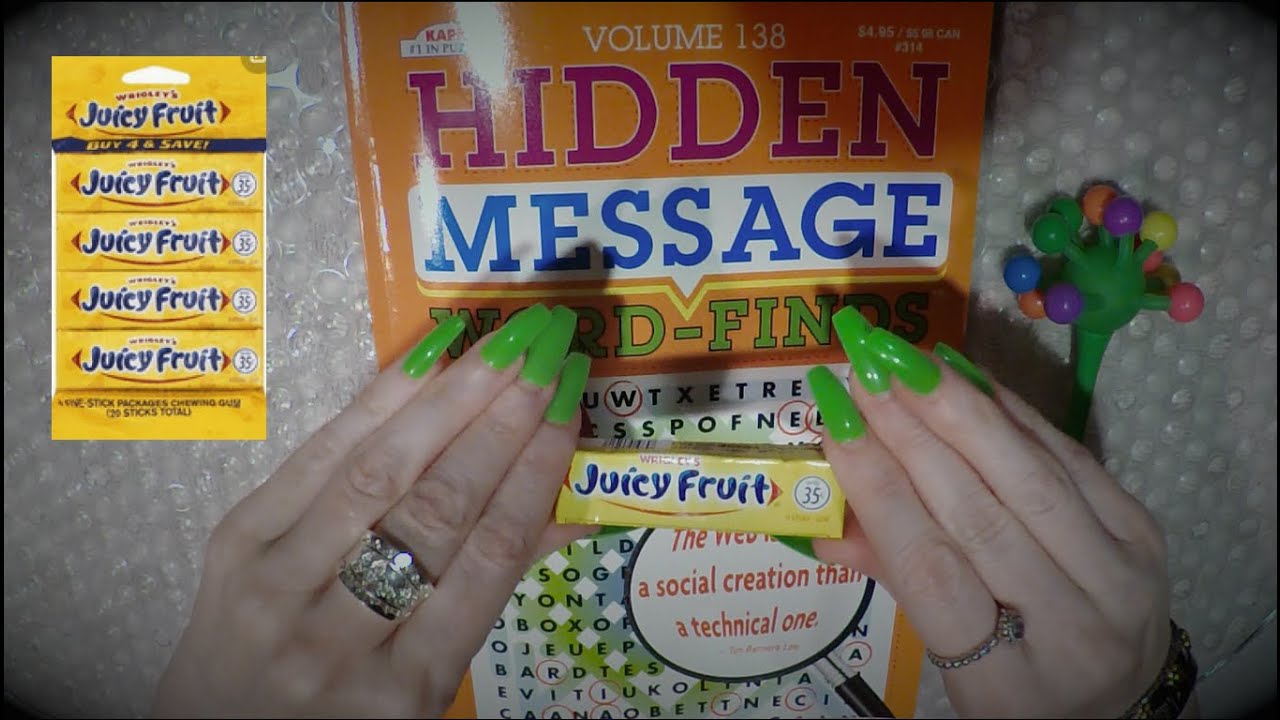 ASMR Extreme Gum Chewing Word Search | Whispered | For Sleep, Studying & Background Sounds