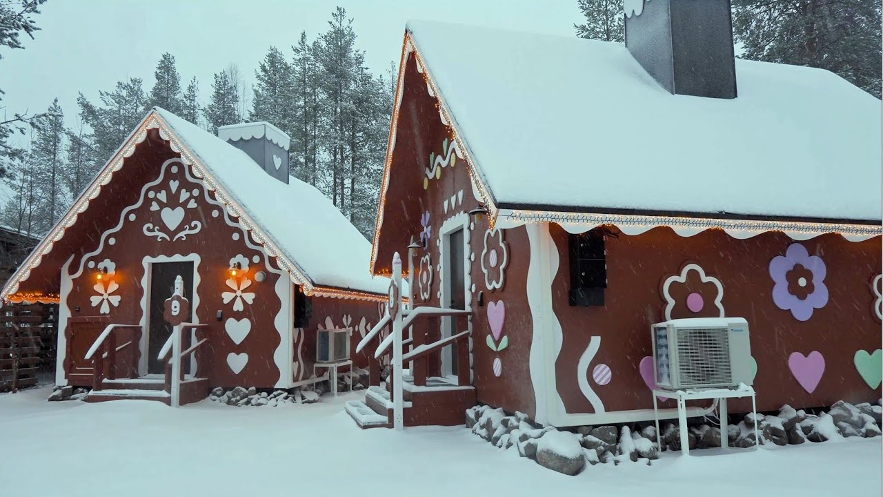 Santa Claus Village winter & snow arrive ❄️Arctic Circle Rovaniemi Finland Father Christmas Lapland