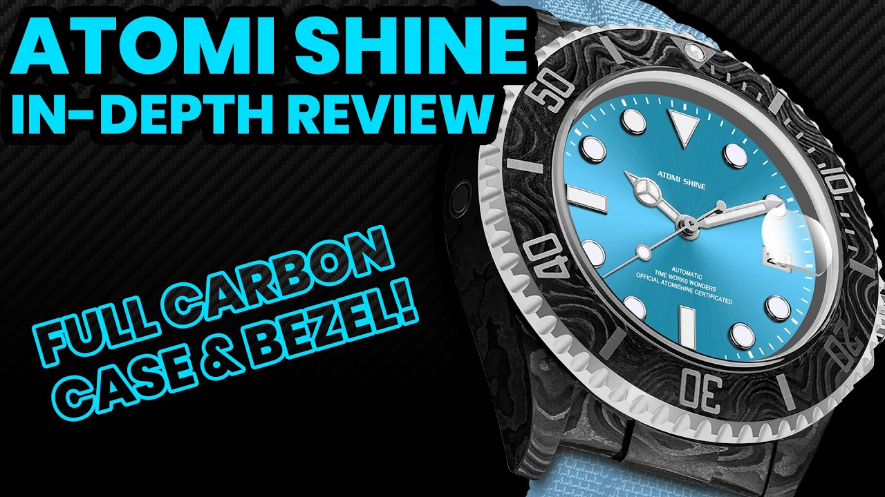 ATOMI SHINE CARBON FIBER HYDROCORE WATCH In-Depth Review! Automatic & Crazy Lightweight Diver Style!