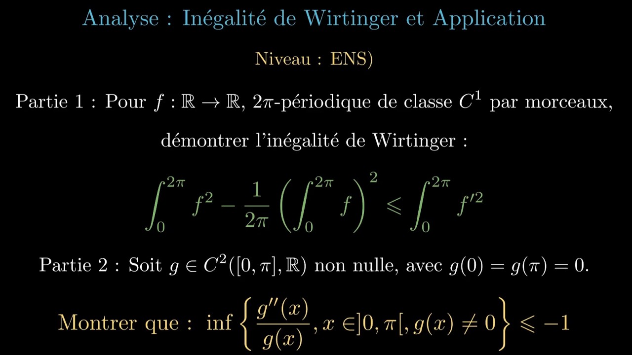 Oral ENS : Inégalité de Wirtinger