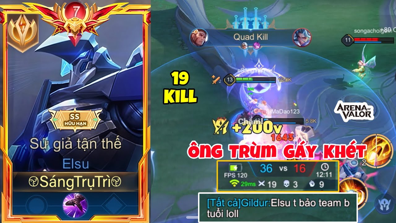 Bắn Hay Kết Hợp Gáy Khét Mãn Nhãn Với Siêu Phẩm 12 Phút 19 Kill Của Top Elsu