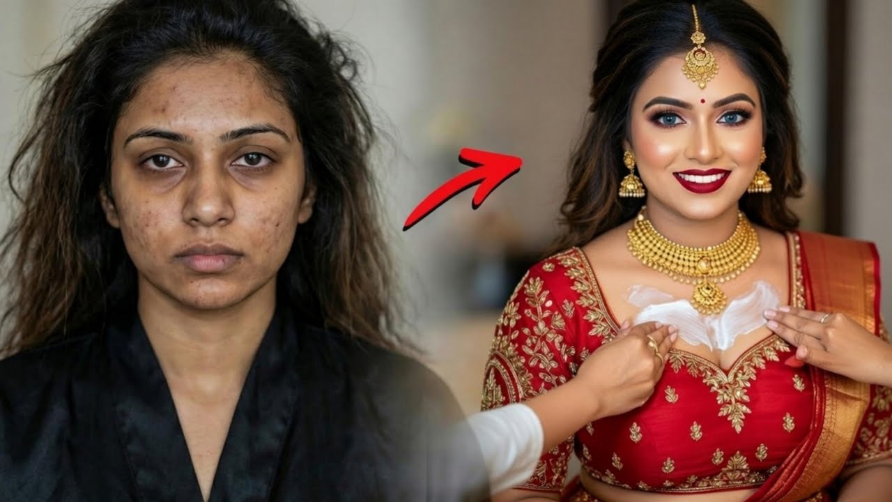 Shocking Face Transformation 😱 From Dull Skin to Indian Bridal Glam! (Step-by-Step)