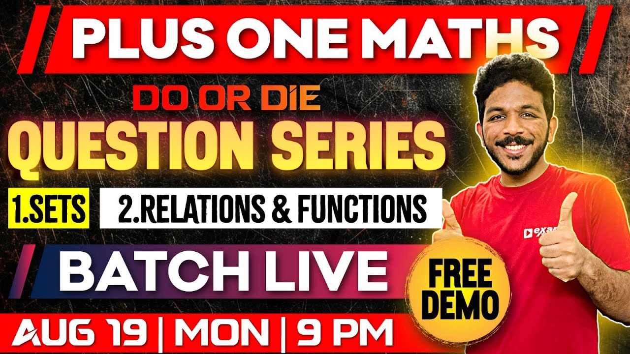 +1 Maths Onam Exam | Do or Die Question Series |Sets | Relations and Functions | Exam Winner +1