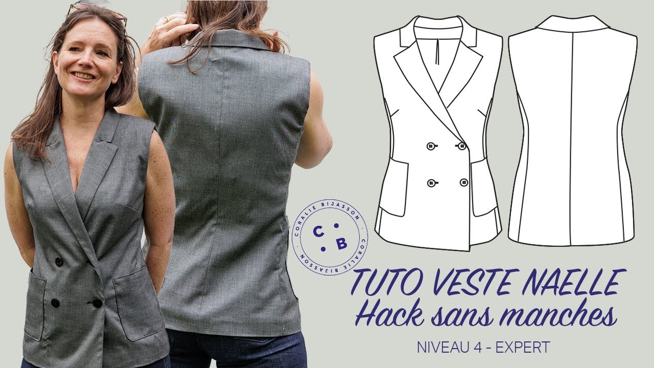 Naelle, le pas à pas vidéo du montage du patron de couture de Naelle, hack sans manches