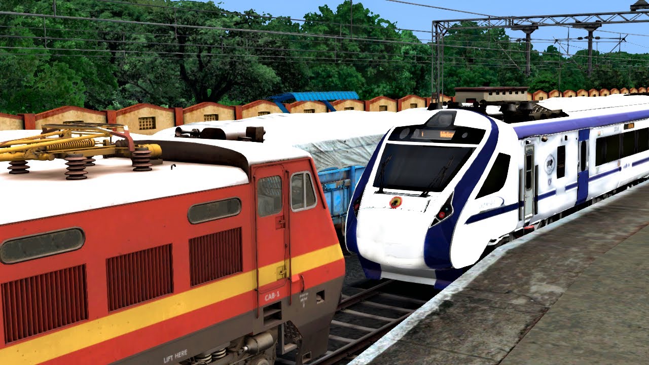 WAP4 RESCUE VANDE BHARAT EXPRESS TRAIN | BUMPY RAILROAD | Train Simulator | Railworks |