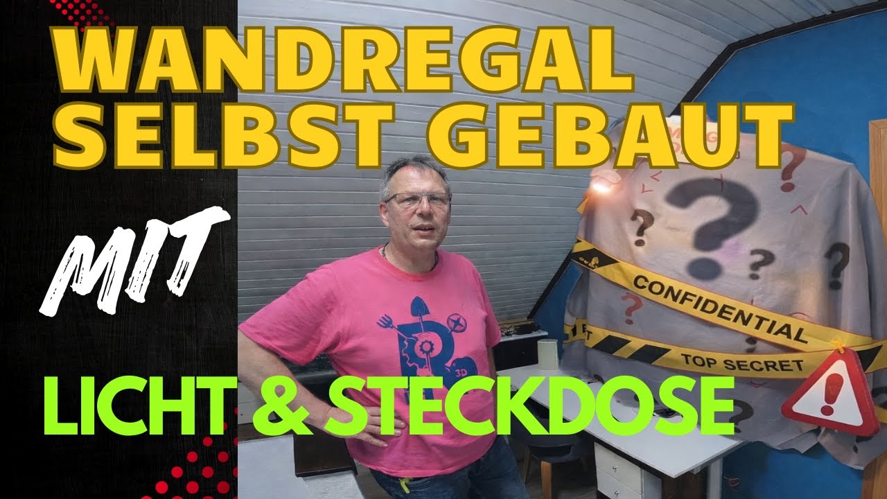 DIY Wandregal fürs Büro bauen | Mit integrierter LED-Beleuchtung & Steckdose