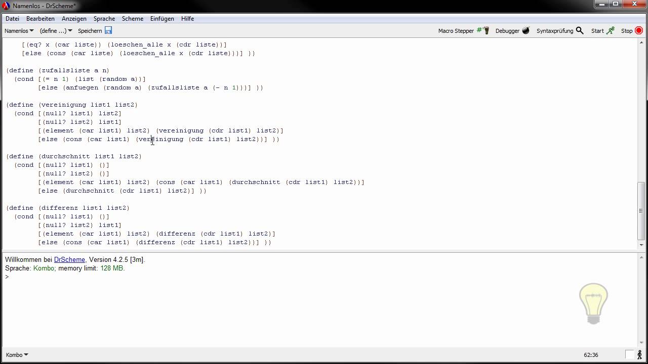 Listenverarbeitung 2 - (Lisp 2-006)