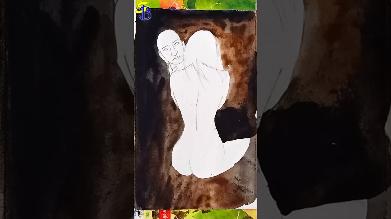 Nude Watercolor Female Figure Painting|| Naked Art|| Nude Painting Timelapse Video