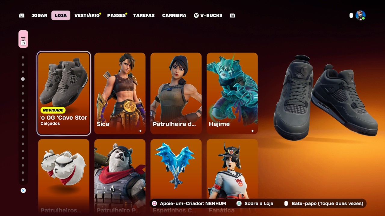 *PACOTÃO PONTO FOCAL VOLTOU APÓS 508 DIAS, E NOVO NIKE AIR JORDAN!! - LOJA FORTNITE - 26/02/2026
