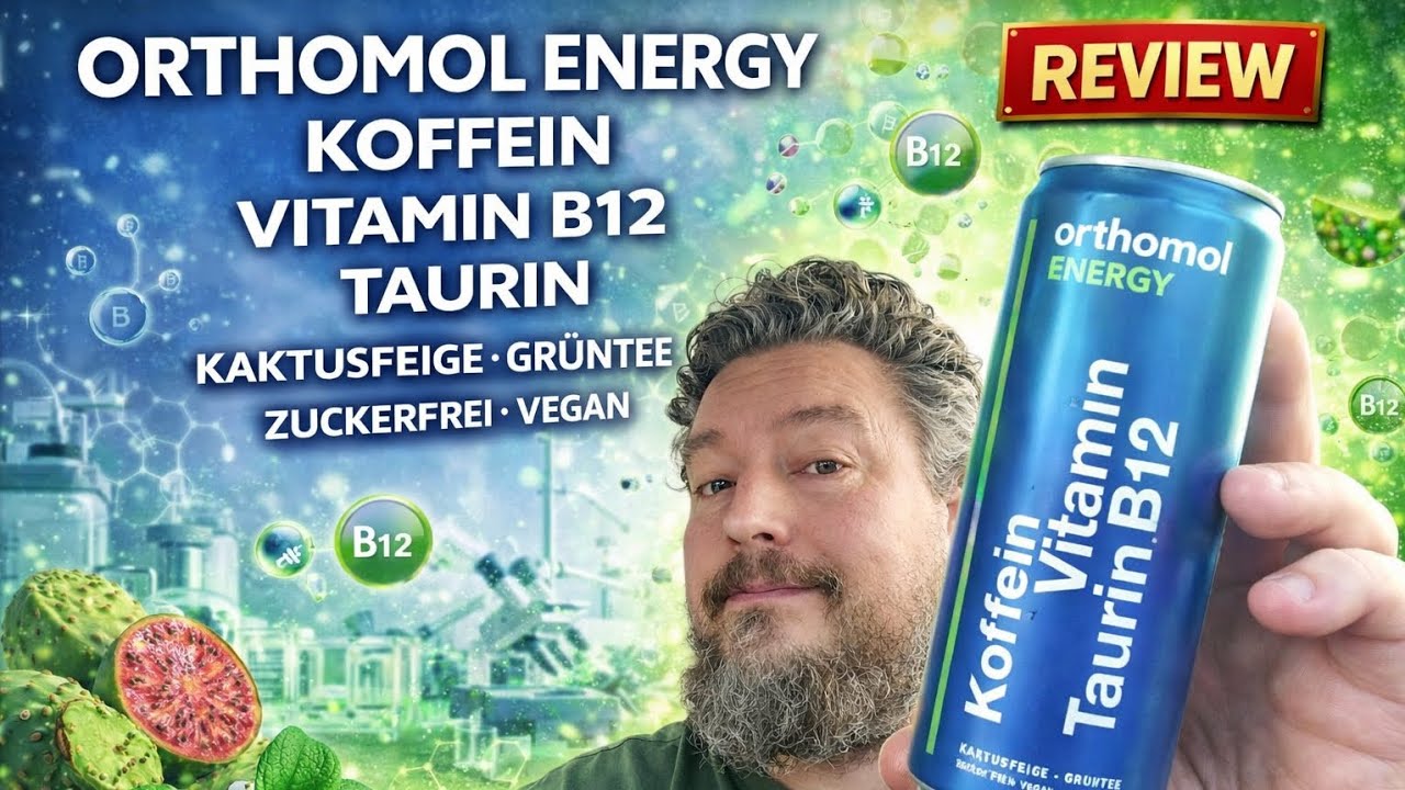 Orthomol Energy Drink Koffein Vitamin B12 Taurin zuckerfrei Vegan Review und Test 