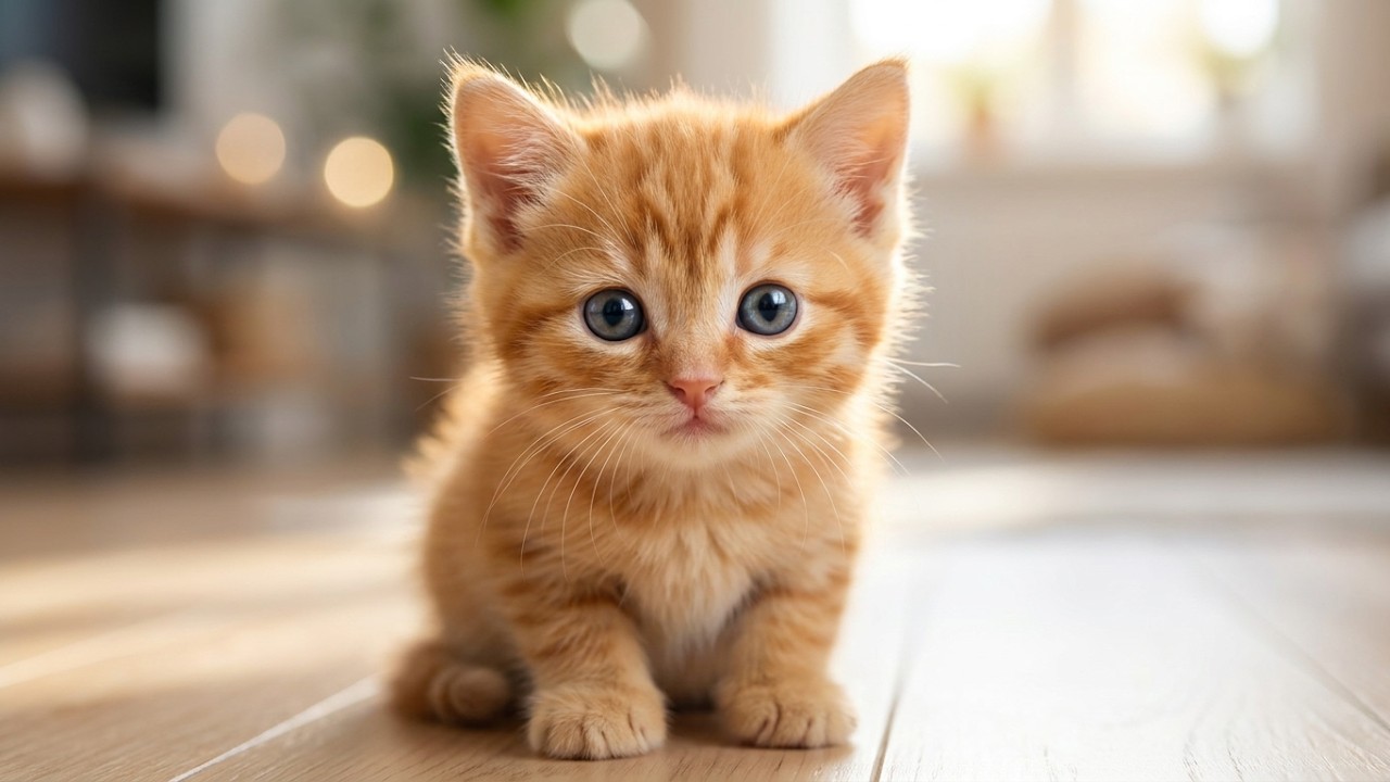 Приемный котенок ищет друзей, пока мама играет с Тедди!