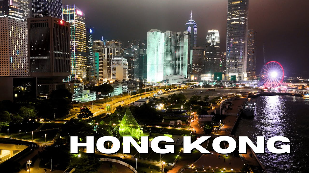 Hong Kong At Night | Neon Skyline 4K Drone Footage | DJI Mini 4 Pro