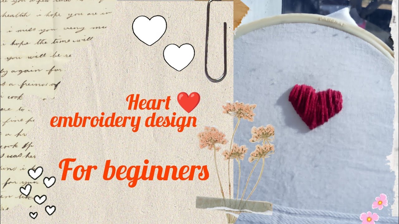  Embroidery Design For Beginners🪡. Heart ❤️ Design.