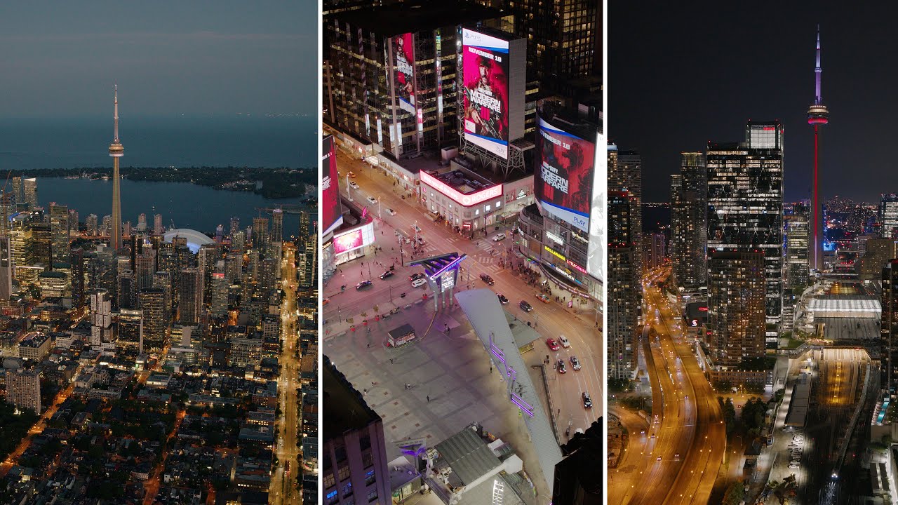 TORONTO AT NIGHT in 8k | DJI Inspire 3 | Advanced Drone License #dronepilotcanada #aerialvideo
