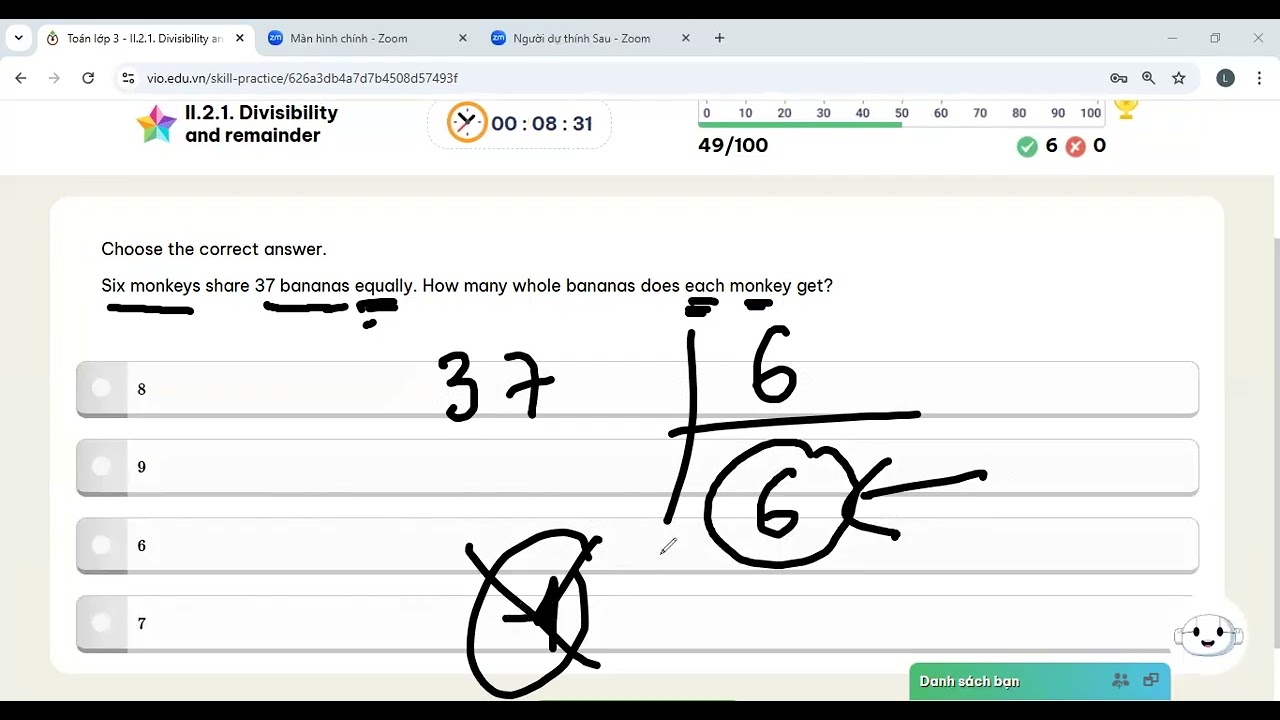 Vioedu Lớp 3: Toán Tiếng Anh: Divisibility and remainder( Phép chia hêt- phép chia có dư)