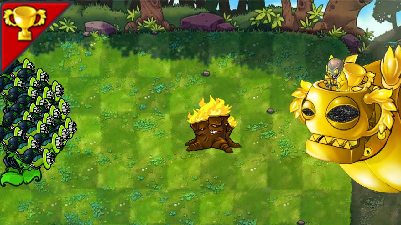 99SuperThreeGatling VS 999Zombies-------Plants vs Zombies