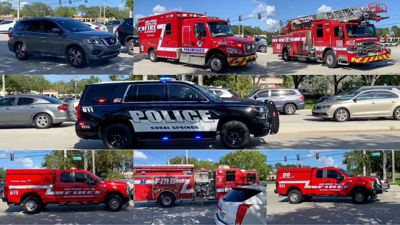 Coral Springs Fire Rescue & Police Respond to House Fire
