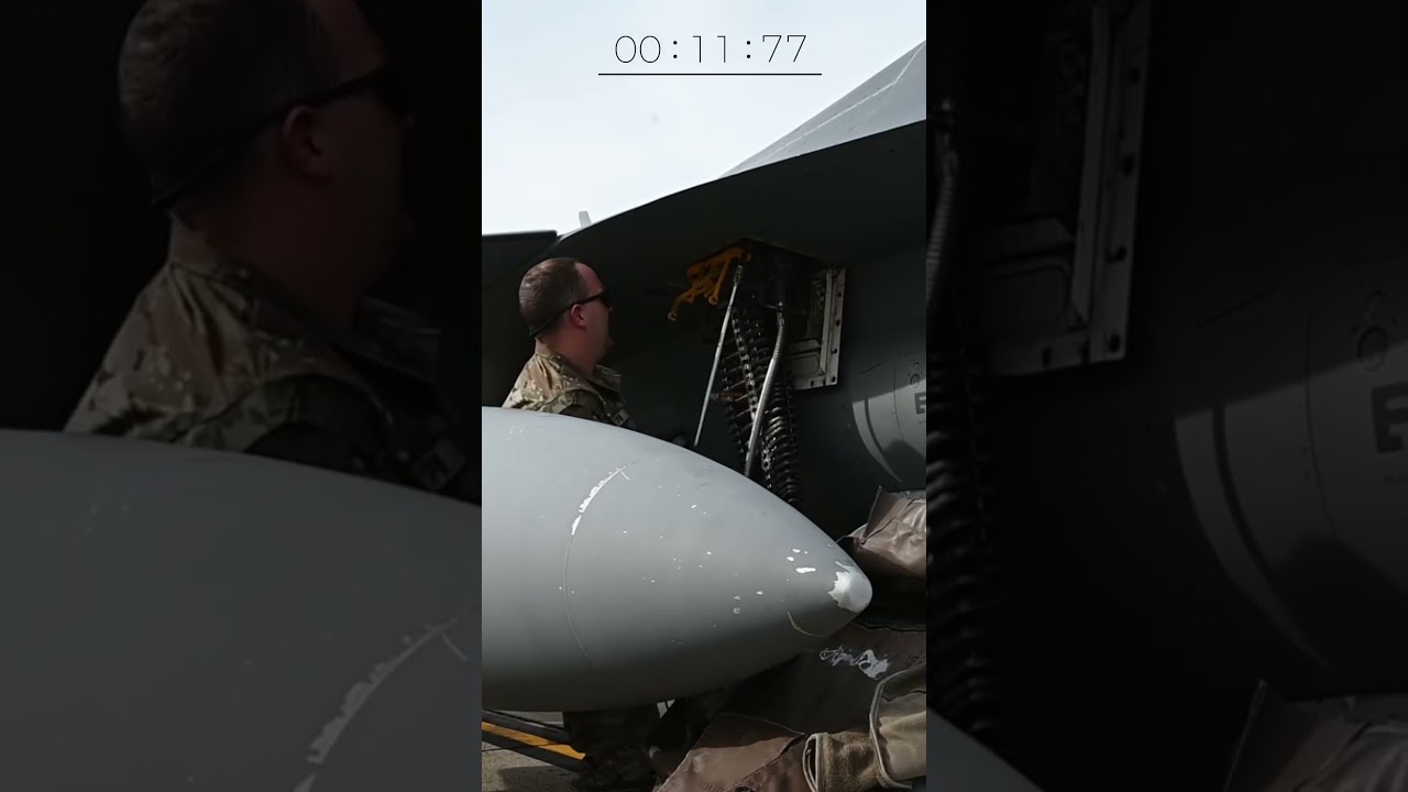 Loading 20mm Ammo into F-16 Fighting Falcon