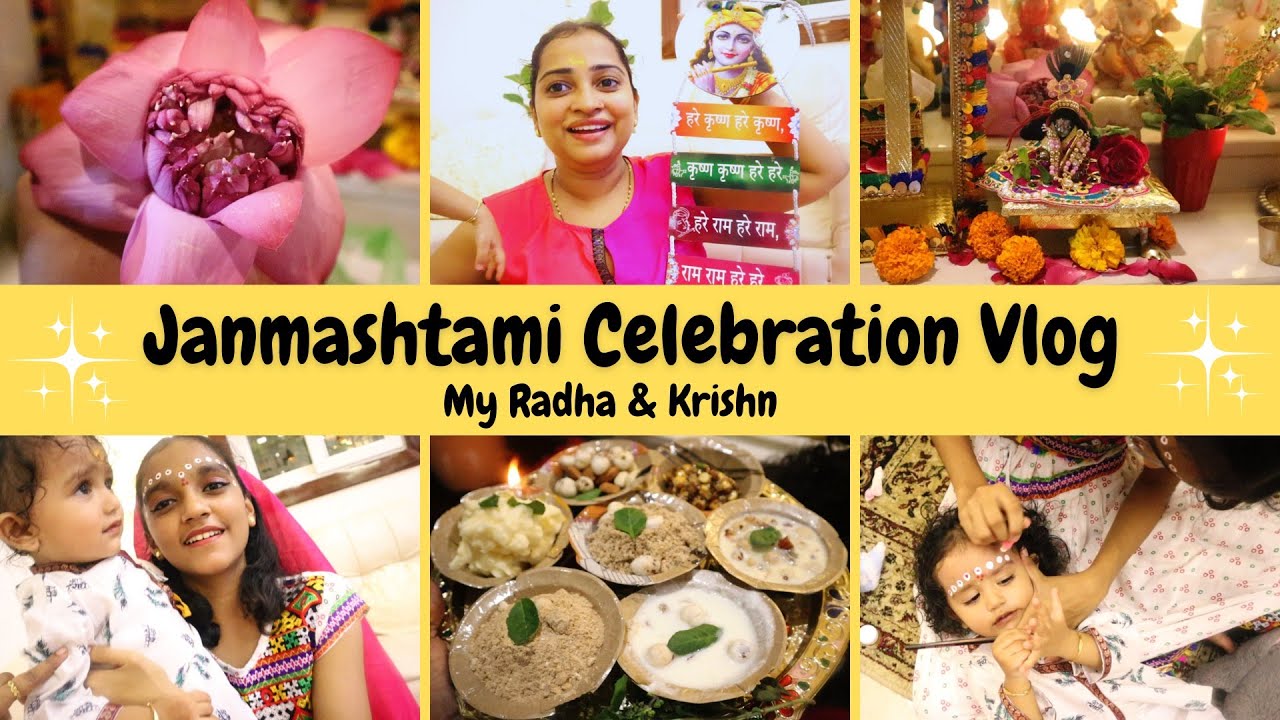 Janmashtami Celebration with My Radha & Krishn🪷Prasad Making, Kanha Dance & Festive Shopping Decor😀