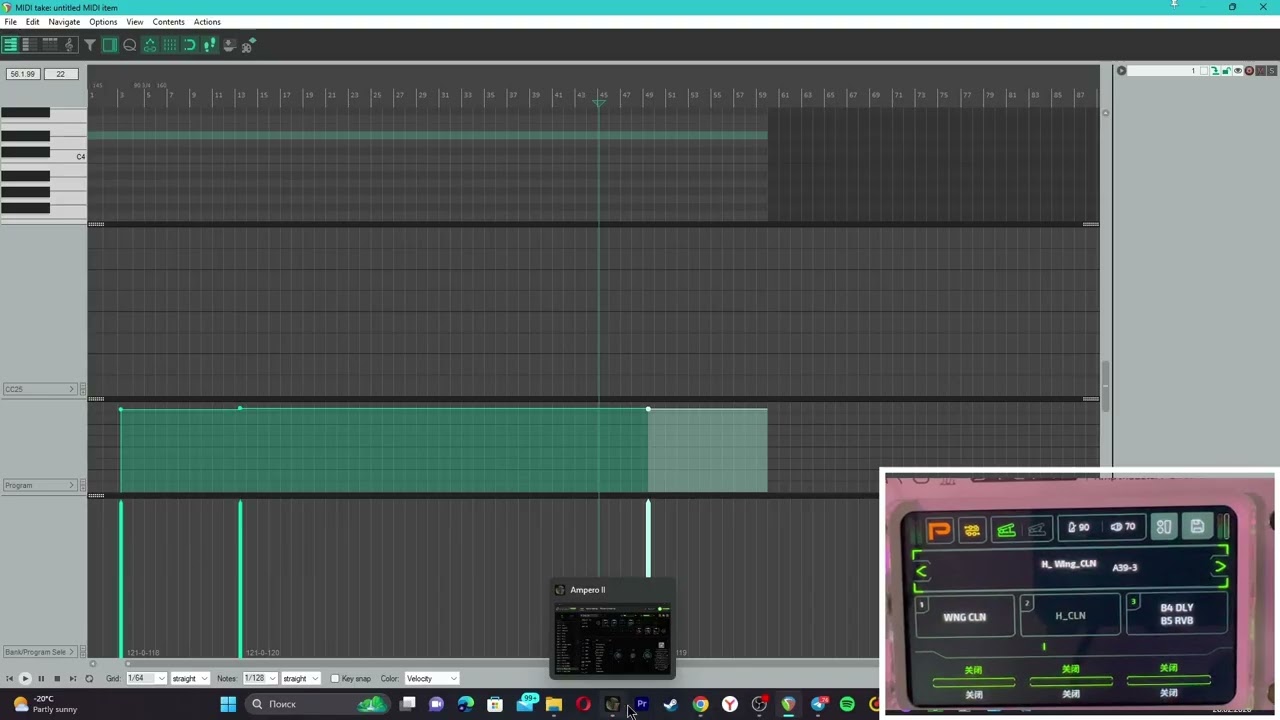 Управление процессором Hotone Ampero по USB MIDI через Reaper