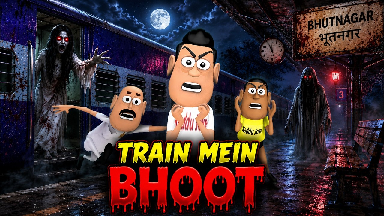 Haunted Train | Train Mein Bhoot | Hindi Horror Stories | Kala Kaddu Gora Kaddu | Animated Stories