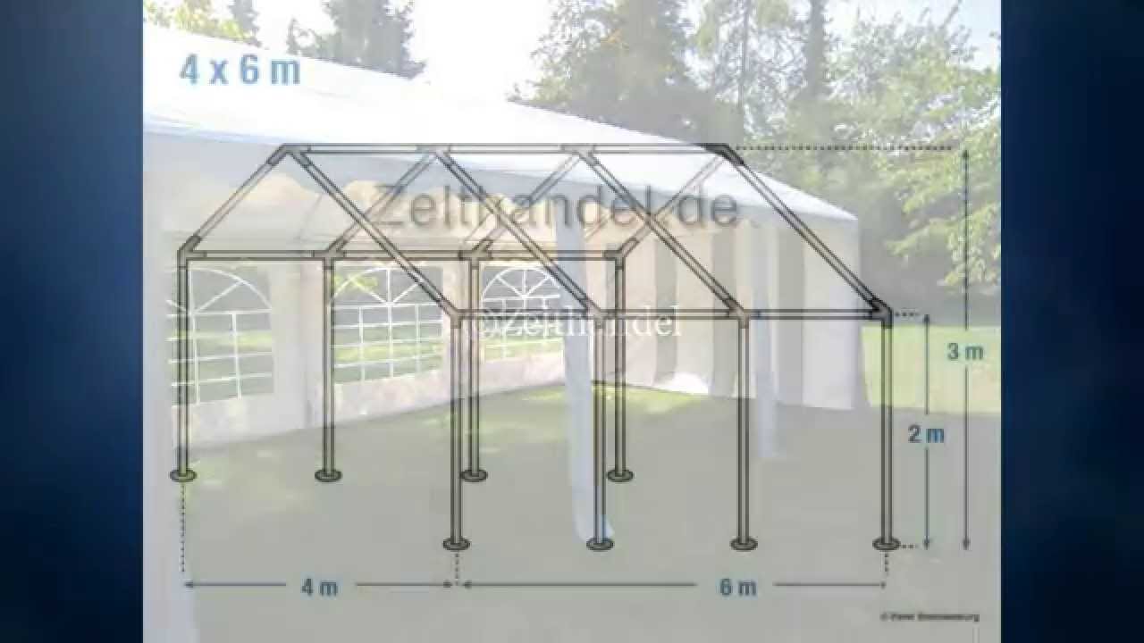 Partyzelte von Zelthandel.de - Partyzelt 6x4 m, grau-weiss
