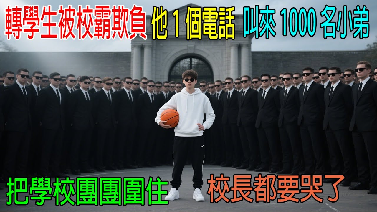 轉學生被校霸欺負，他1個電話，叫來1000名小弟，把學校團團圍住，原來轉學生是頂級大佬，校長都要哭了