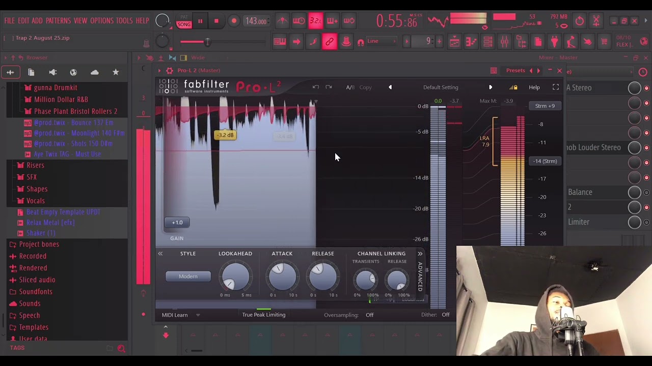 Fabfilter Pro L2 has an integrated LUFS Meter 