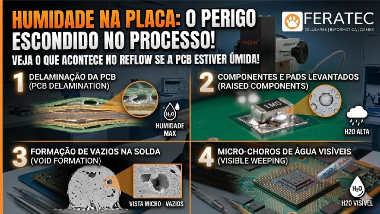Curso de BGA na Prática: Dominando a IR6000 | Feratec - Problemas com humidade