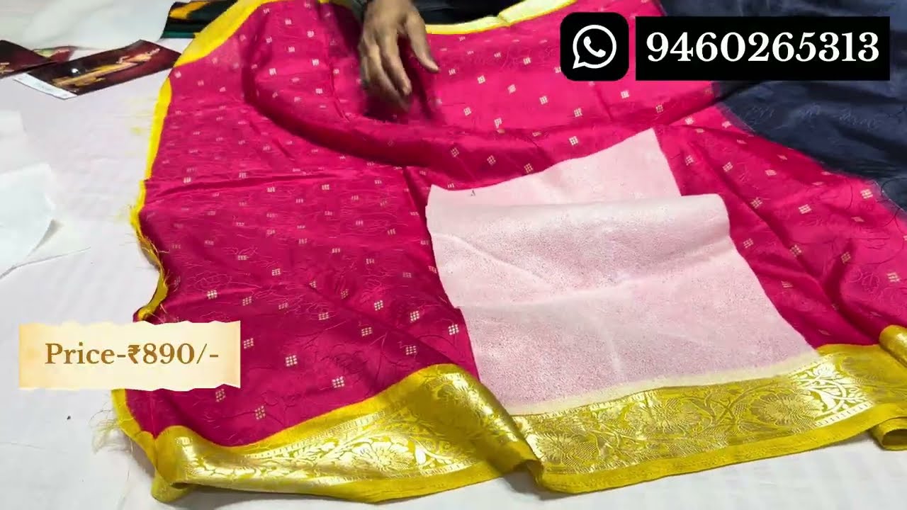Latest Tussar silk Self print sarees collection with weaving border | Designer Collection 