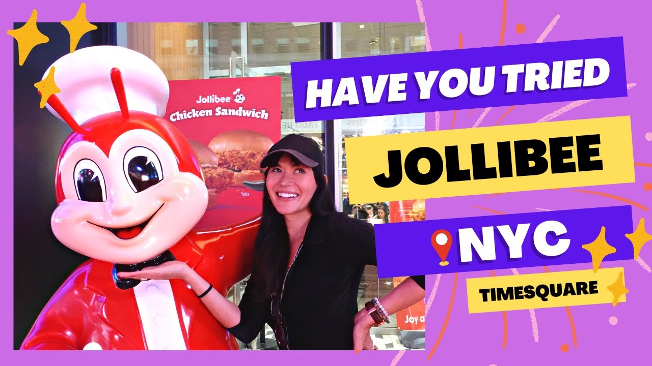 MABUHAY! My Friend Tried Jollibee in Times Square for the FIRST TIME! (Newest Flagship Store in NYC)