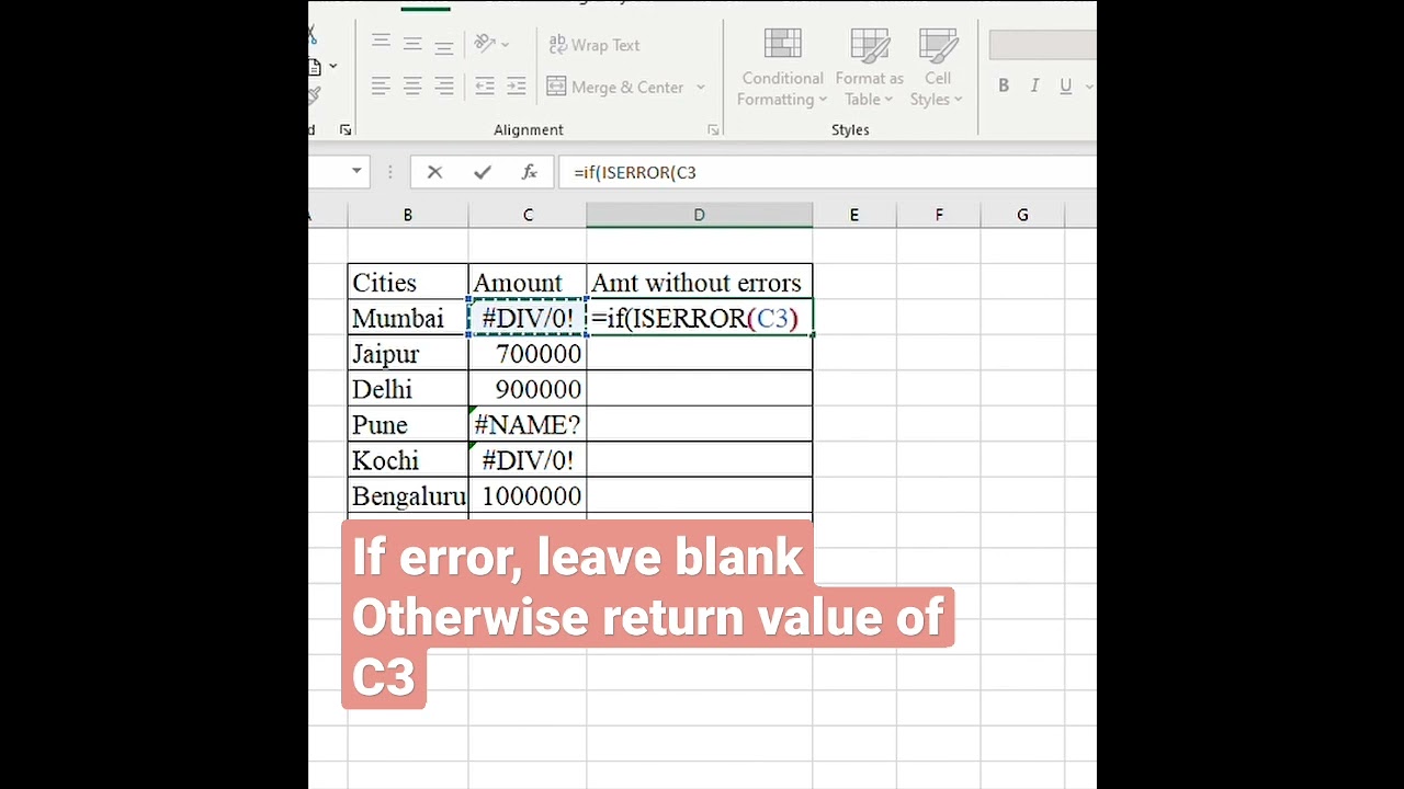 IF & ISERROR in Excel