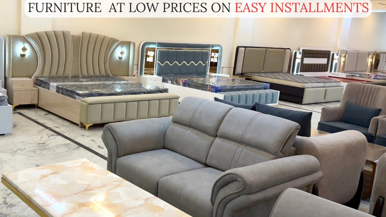 Furniture for home at Low prices on easy Monthly Installments | Double Bed, Sofas, Dining Table, Etc