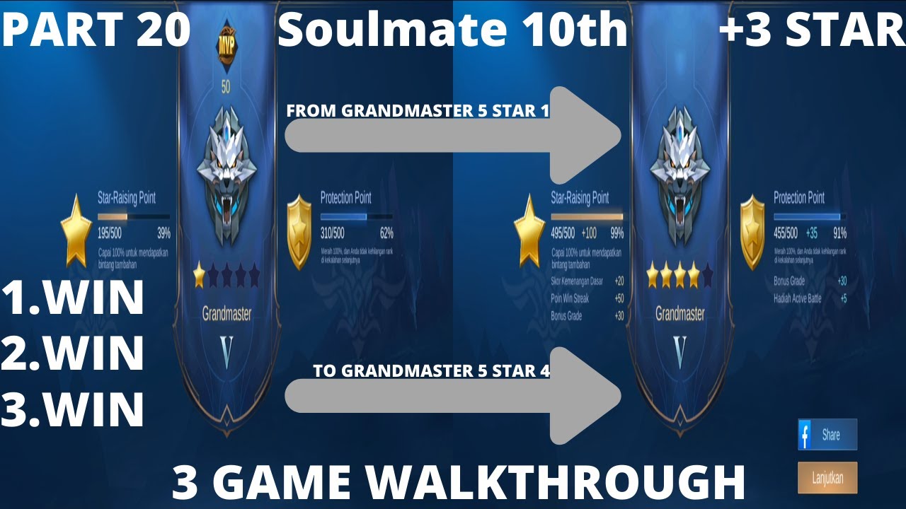 PART 20 PUSH RANK MOBILE LEGENDS (GRANDMASTER 5 STAR 1 - GRANDMASTER 5 STAR 4) NO COMMENTARY