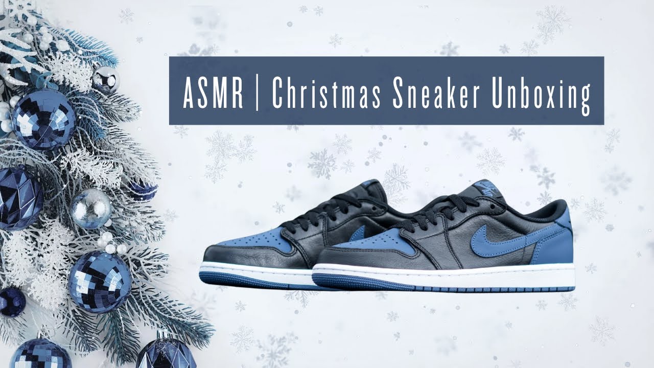 SNEAKER UNBOXING | Christmas Sneaker #3 | ASMR | Jordan 1 Low Mystic Navy 